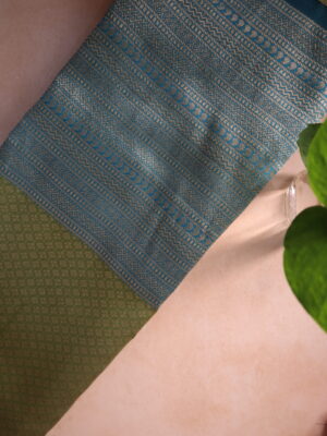 Soft Silk Saree - Turquoise Blue with Gold Zari