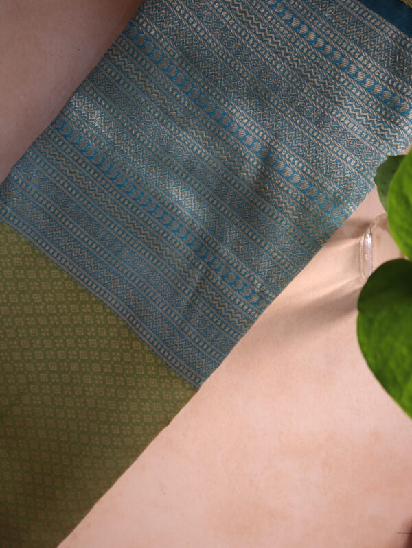 Soft Silk Saree - Turquoise Blue with Gold Zari